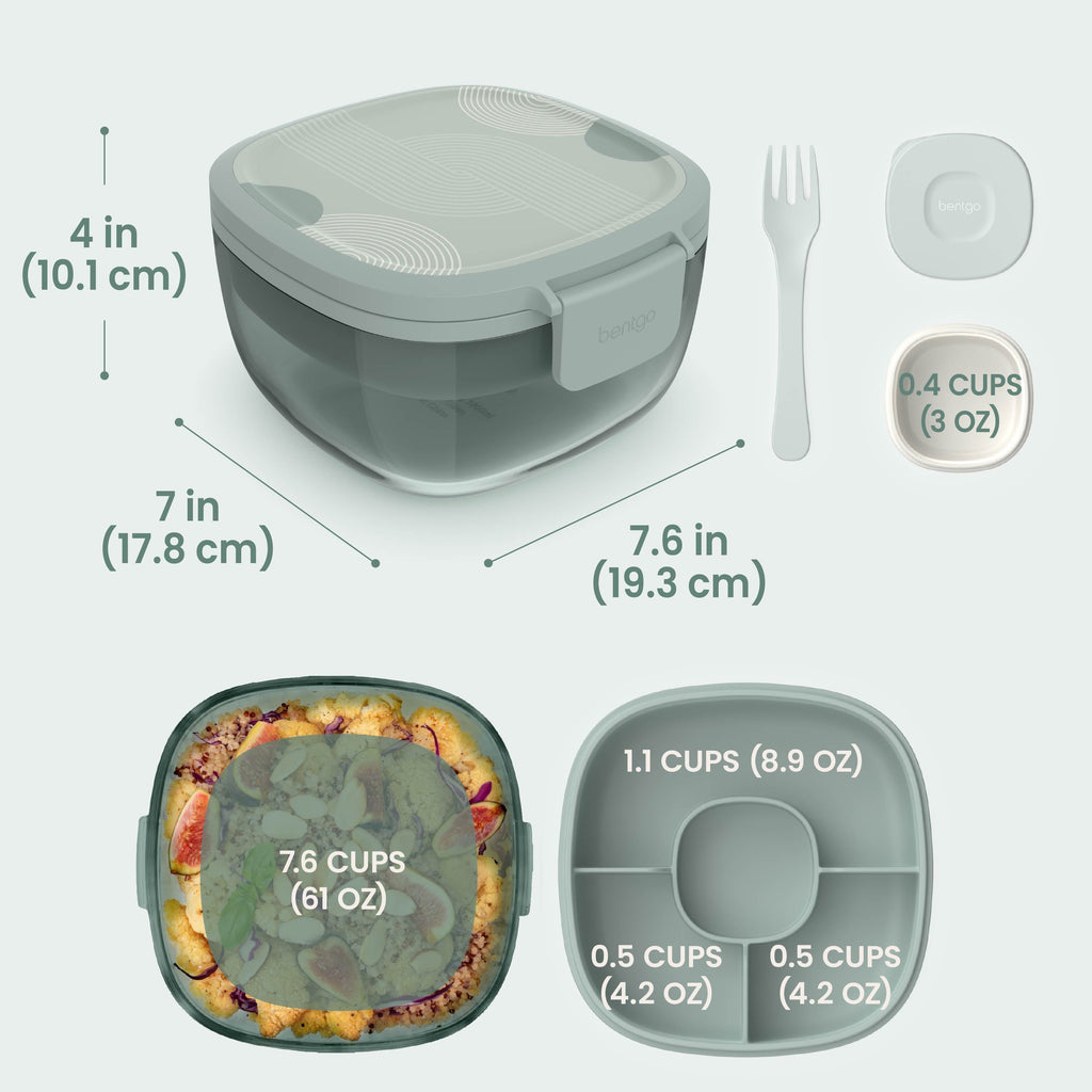 Glass Prints All-in-One Salad Container
