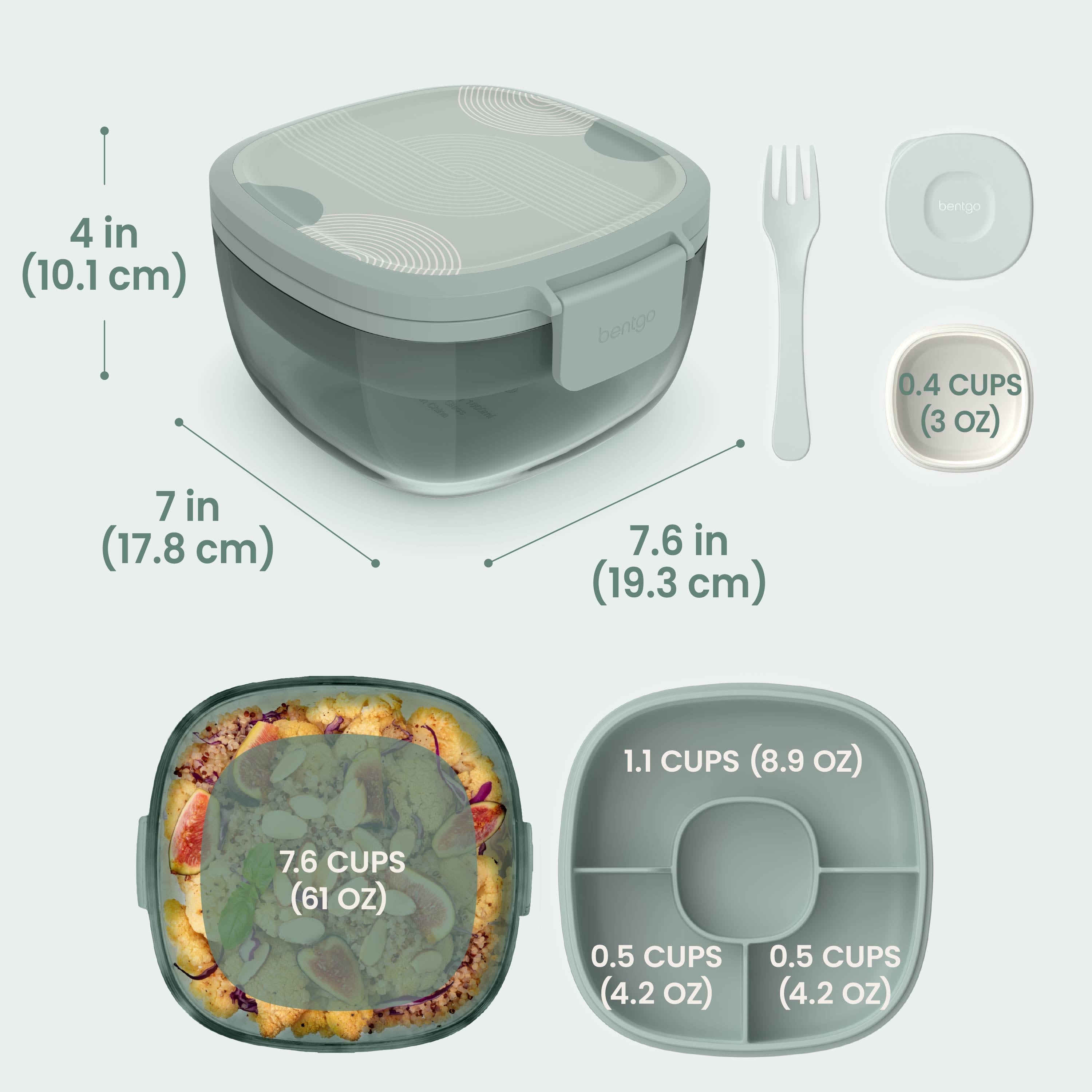 Glass Prints All-in-One Salad Container