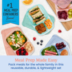 Easyboxes 3-Compartment Food Containers 8-Piece Set