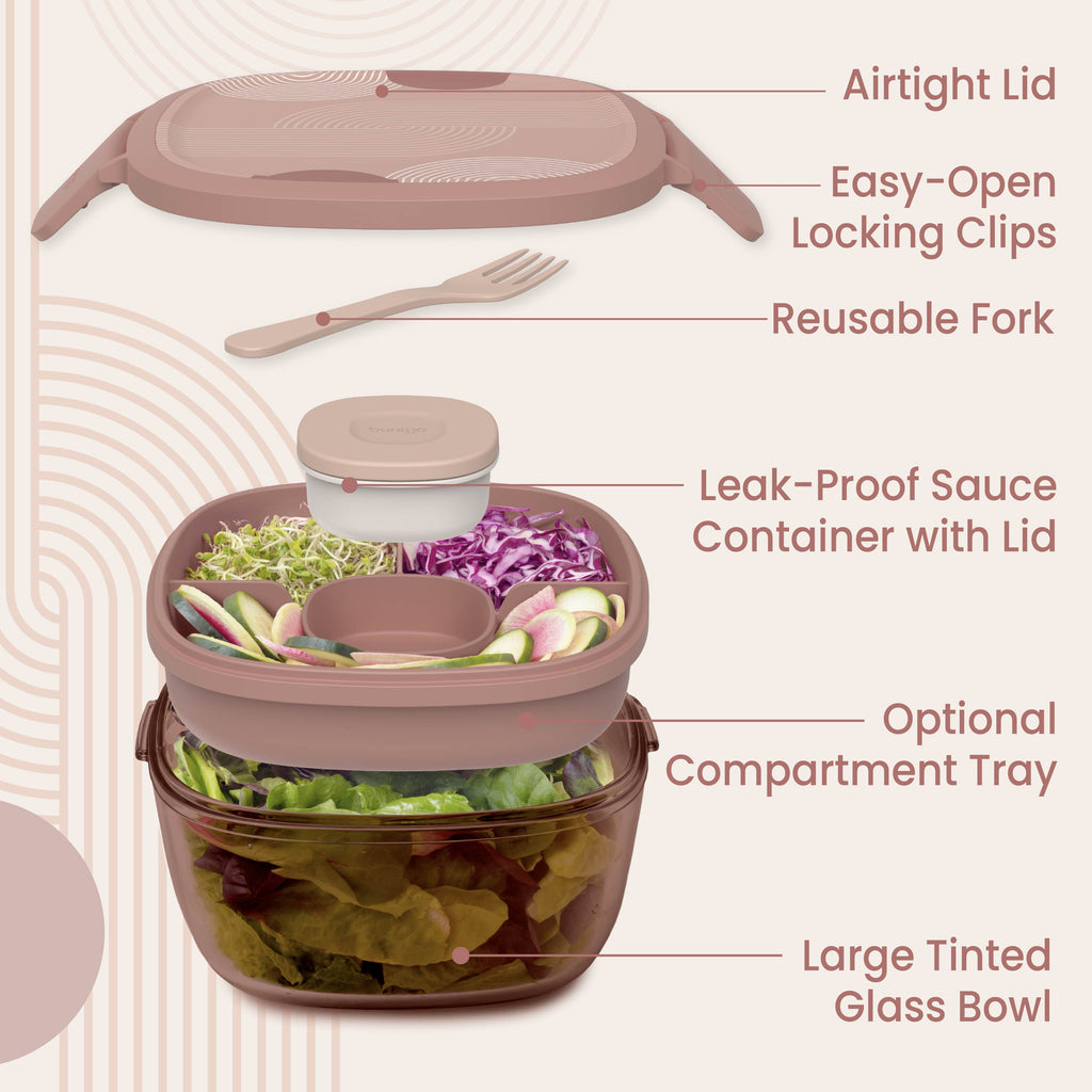 Glass Prints All-in-One Salad Container