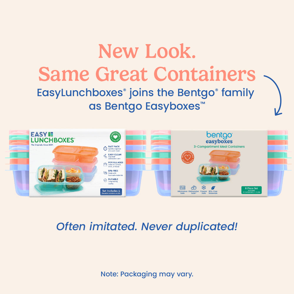 Easyboxes 3-Compartment Food Containers 8-Piece Set
