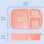 Easyboxes 3-Compartment Food Containers 8-Piece Set